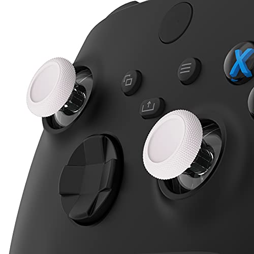 eXtremeRate Replacement Thumbsticks for Xbox Controller, Joysticks Repair Kit for Xbox Series X/S, One (Standard, Elite V1), Custom Analog Stick Button - White & Clear - color: Clear White
