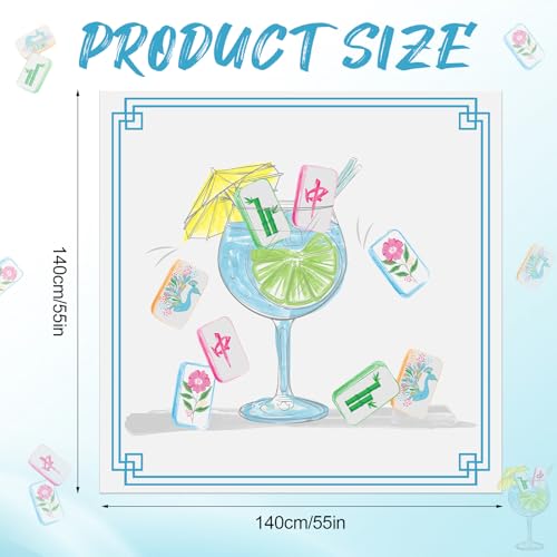 Hahafelt Mahjong Table Cloth for Card Table Washable Mahjong Cocktail Tablecloth 55 x 55 Inch Square Party Tablecloth Gift Game Cover for Party Restaurant Indoor and Outdoor Dining Various Gatherings