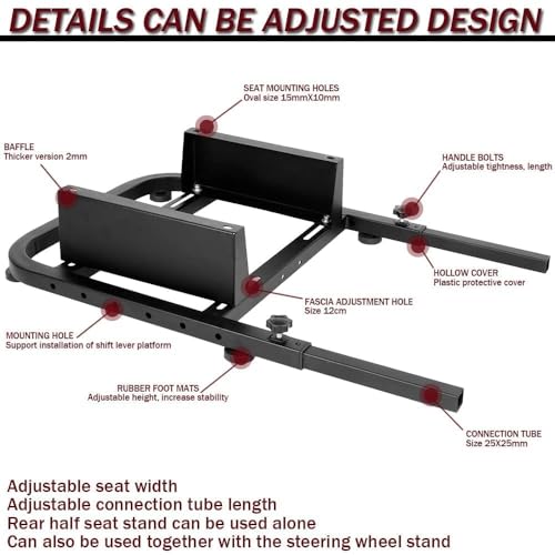 Racing Rear Seat Stand for Steering Wheel Mount to Expand into Gaming Simulator Cockpit with Black Double Locking Slides Ergonomic Breathable Driving Race Chair Fit for Marada, Minneer