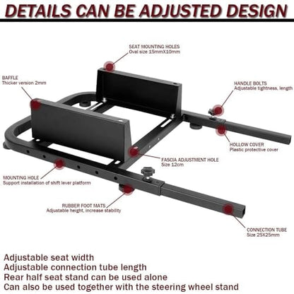 Racing Rear Seat Stand for Steering Wheel Mount to Expand into Gaming Simulator Cockpit with Black Double Locking Slides Ergonomic Breathable Driving Race Chair Fit for Marada, Minneer