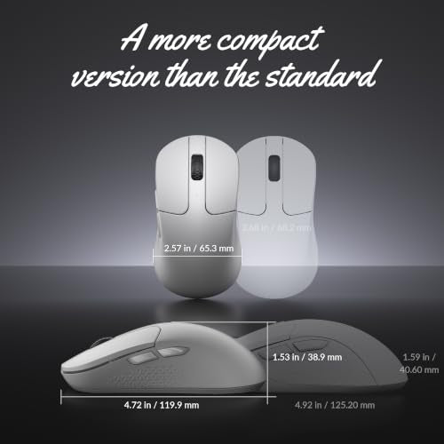 Keychron M3 Mini Wireless Optical Mouse, Bluetooth 5.2/2.4 GHz/Wired Gaming Mouse, Programmable PixArt 3311 Sensor with up to 12,000 DPI/ 300 IPS, Lightweight Ergonomic for Windows Mac Linux - White - color: White, style: PixArt 3311 (1K Polling Rate)