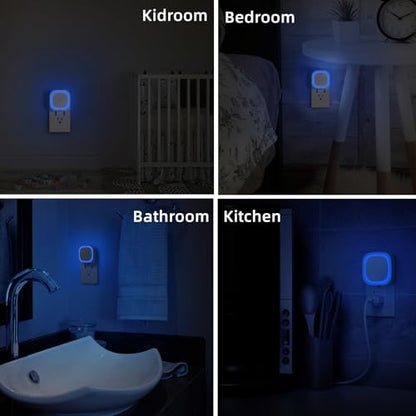 2 Pack Azure Night Light, Crisp Modern Glow with Dimmable Soft Light & Indirect Reflection, Auto Dusk to Dawn Sensor, Plug in LED Nightlight for Bathroom,Toilet, Kitchen Counter, Modern Decor | Auto Dusk to Dawn Sensor, Crisp Modern Light, LED Nightlight