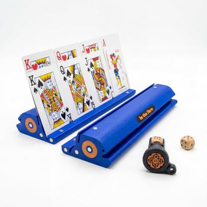 Expandable Tarot Card Holders for Adults, Tarot Reading Poker Night UNO Family Game Night Tabletop Play and Gift Giving, Premium PLA Card Stand 2-Pack - Royal Blue, 8.82 x 2.73 x 1.3 in