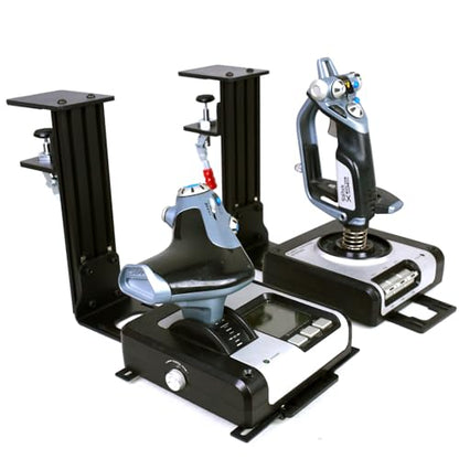 Meza-Set of 2 Heavy Duty Hotas Desk Mounts Compatible with Logitech G X52/X52 Pro/X56/X56 Rhino/Thrustmaster T.16000M FCS/TCA Officer Pack Airbus