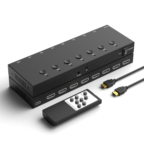 Y.D.F 7 Port HDMI Switch, 4k@60Hz HDMI Switcher 7 in 1 Out HDCP 2.0 Manual HDMI 2.0 Hub Support 3D Compatible with Nintendo Switch/OLED/Xbox/ PS5/4 Blu-Ray Player Fire Stick Roku Apple TV Chromeca - size: HDMI Switch 7 Port 4K New Version