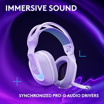 Logitech G522 Lightspeed Wireless Gaming Headset - White | For PC, 2.4 GHz, Bluetooth & USB-C , <60 Hr Battery, 48 kHz/24 bit Audio, Detachable 48 kHz/16 bit Blue VO!CE Mic, RGB - color: White