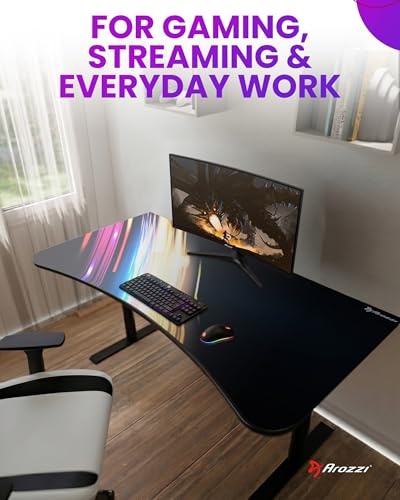Arozzi Arena Gaming Desk Pad D011 | Full Desk Mouse Pad, Washable Desk Mat, Anti-Slip Rubber Base, Water-Resistant Surface - color: D011