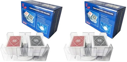 Yuanhe Canasta Playing Card Holder - 6 Deck Revolving Card Tray for Kids & Adults,Rotating Cards Holder for Poker, Canasta, Hand & Foot, Rummy,Go Fish,UNO Games (Pack of 2) - size: 7.24(L) x 5(W) x 3.3(H) inches (Pack of 2)