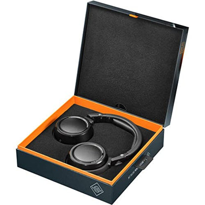 Neumann NDH 20 Black Edition Closed-Back Studio Headphones Bundle with Auray HPDS-B Desktop Headphone Stand and UHC-725 Headphone Case