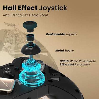 ZD O+ Excellence Wireless PC Controller – Modular Design, Hall Effect Joysticks, Remappable Buttons, RGB & Audio Jack for Switch/Switch2, PC, Android, iOS & Steam (WuKong Edition) - color: WuKong Edition
