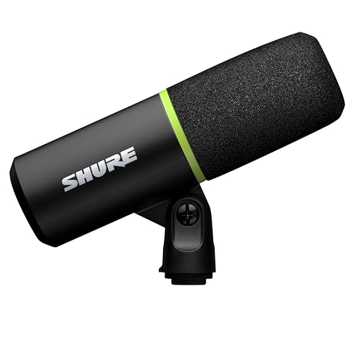 Shure MV6 USB Gaming Microphone for Streaming & Recording | Dynamic USB PC mic with desktop stand, noise cancellation, tap-to-mute and 3.5mm headphone monitoring for gaming - size: 300.5625 cubic inches
