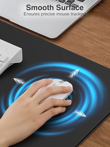 Wireless Charging Mouse Pad, 31.5"x15.8" Large Desk Mat, Smooth Glide | Waterproof Mousepad, Stitched Edge, Non-Slip Rubber Base, Desk Pad Computer Keyboard Mat, No Adapter - color: Black-31.5"x15.8"