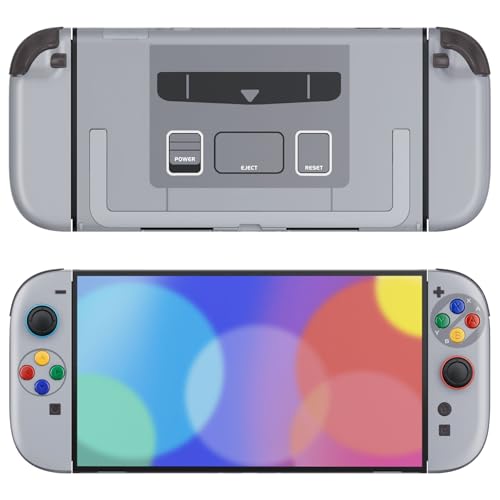 eXtremeRate DIY Replacement Shell Buttons for Nintendo Switch 2, Full Set Back Plate Controller Housing with Button for Switch 2 Console & Joycon 2 - Deluxe Version - SFC SNES Classic EU Style - color: SFC SNES Classic EU Style