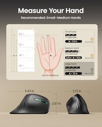 ProtoArc EM11 NL Wireless Ergonomic Mouse, Rechargeable Vertical Mice | 58° vertical design supports a natural wrist posture,connect 3 devices via Bluetooth/2.4G USB-A, 500mAh USB-C rechargeable. - color: Green