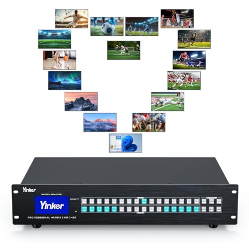 16x16 HDMI Matrix 4K@30Hz w/Web GUI (Built-in US ADI Chip), 2U Rackmount AV Switcher, RS232+LAN Ports, 6 Control Modes, Hot Swappable, Power Off Memory, 16 Preset Scenes, EDID HDCP Compatible - size: 16 in 16 out with WEB