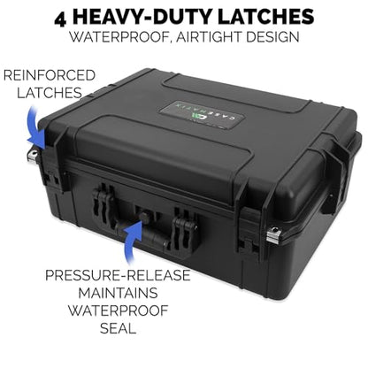CASEMATIX Hard Shell Travel Case Compatible with Xbox Series X Console, Controllers, Headset and Other Accessories - IPX7 Waterproof and Crushproof Carrying Case with Customized Foam Interior