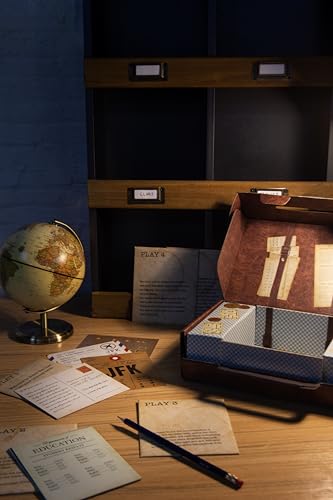 Fizz Creations Solve The Case – 3D Escape Room Game in a Portable Suitcase with 5 Unique Play-Throughs, Clue Cards & 3D Puzzles – Family Game Night, Ages 12+, 1+ Players