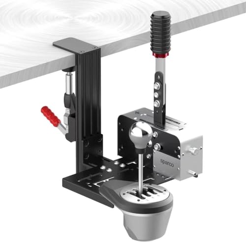 BUJ Universal Racing Simulator Desk Mount - Compatible with Logitech, Thrustmaster, Fanatec Shifters & Handbrakes, Plus USB Handbrake Models