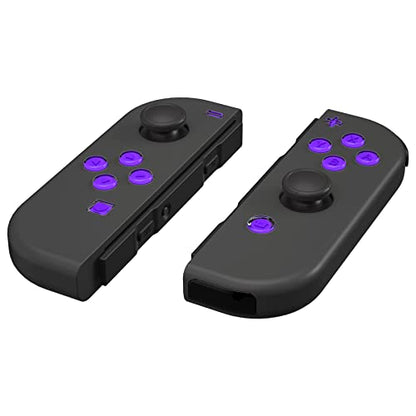eXtremeRate Replacement Two-Tone Jelly Buttons for JoyCon, Purple & Clear with Symbols Custom Controller ABXY Direction Home Capture + - Keys, DIY Action Face Buttons for Nintendo Switch & Switch OLED - color: Purple & Clear