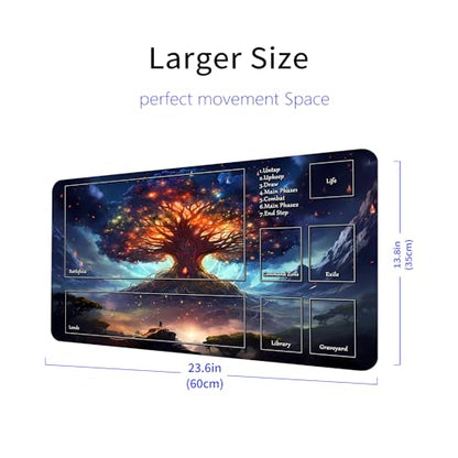 MTG Playmat, TCG Play Mat for OCG DND 24 x 14 inches Trading Card Inked Game Playmats with Storage Bag Smooth Rubber Surface Battle Game - color: Playmat 10