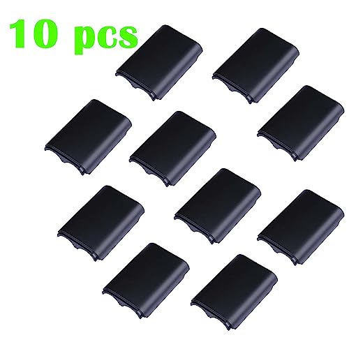 LiXiongBao 10 Pcs Battery Cover Case for Xbox 360 Wireless Controller,Replacement Battery Pack Shell Compatible with Xbox 360(Black) - color: 10pcs-Black
