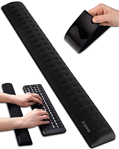 Memory Foam Keyboard Wrist Rest - Pain-Reducing, Non-Slip Rubber Base Wrists Rest Support - Cooling Ergonomic Laptop & Computer Keyboard Pad for Long Hours of Work, Studying, Gaming - Black - color: Black, size: Keyboard