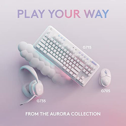 Logitech G713 Wired Mechanical Gaming Keyboard with LIGHTSYNC RGB Lighting, Linear Switches (GX Red), and Keyboard Palm Rest, PC and Mac Compatible - White Mist - size: Wired, style: Linear