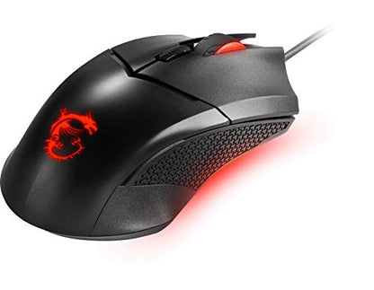 MSI Clutch GM08 - USB Symmetrical Gaming Mouse, Red LED, Optical Sensor PAW 3519 (4200 DPI), Switch up to 10 mln Clicks, Adjustable Weight System, Black - size: Simmetrico, style: Wired (symmetric)