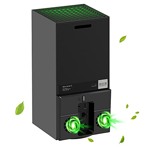 Linkstyle Cooling Fan for Xbox Series X, USB Powered Vertical Cooling Stand Cooling System with Dual Fans and 1 USB Port - color: Black