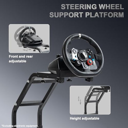 Marada Adjustable Racing Simulator Cockpit with Comfort Racing Seat Fit for Logitech G25 G27 G29 G920 G923, for Thrustmaster T80 T300RS TX F458 T500RS, Race Driving Sim Stand No Steering Wheel/Pedal