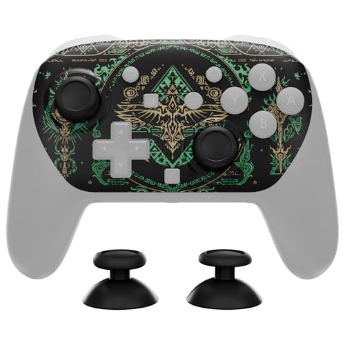 eXtremeRate DIY Replacement Faceplate Shell for Nintendo Switch 2 Pro Controller, Custom Front Housing Case, Thumbsticks and Screwdriver Tools for Switch 2 Pro Controller - Totem of Kingdom Black - color: Totem of Kingdom Black