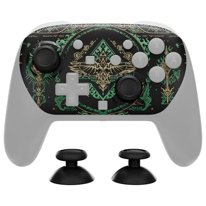 eXtremeRate DIY Replacement Faceplate Shell for Nintendo Switch 2 Pro Controller, Custom Front Housing Case, Thumbsticks and Screwdriver Tools for Switch 2 Pro Controller - Totem of Kingdom Black - color: Totem of Kingdom Black
