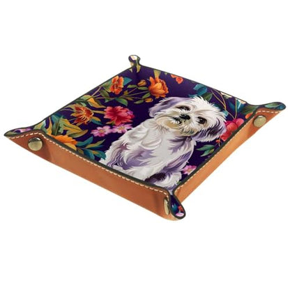 Dog Flowers Dice Tray Dice Rolling Tray Folding Dice Holder for Dice Games, Like RPG, DND and Other Table Games - color: Multi 10