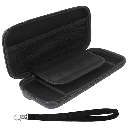 Qblahip Carrying Case for N*intendo Switch and for NEW Switch OLED Model(2021),Portable Hard Shell Pouch Carrying Travel Game Bag for Switch Accessories Holds 10 Game Cartridge (Black)