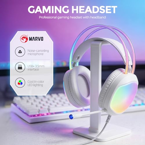 Headset with Mic, RGB Wired Gaming Headset with Surround Sound, Noise Canceling Gaming Headphones for PC, PS5/PS4, Laptop, Mac, Nintendo- HG8959