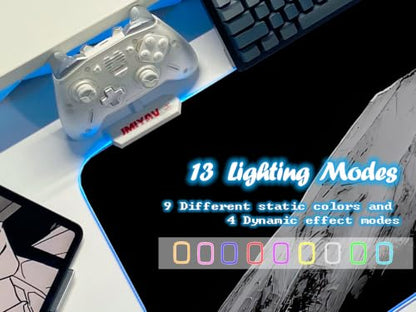 JMIYAV White RGB Gaming Mouse Pad 31.5x12 Inch PC XL Large Extended Glowing Led Light Up Desk Pad Non-Slip Rubber Base Computer Cute Mousepad Mat Desk Accessories Gaming Setup 89-4 - color: Monolith Peak