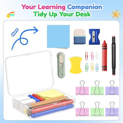 VZZNN 16 Pack Clear Plastic Storage Organizer Boxes with Lids, 4.33 x 3.14 x 1.10 in Durable Organizer for Beads, Jewelry, Crayons, Small Parts, Fishing Tackle, Crafts, Classroom & Bulk Storage