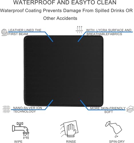 Mouse pad, Gaming Mouse pad Durable Stitched Edge, Premium-Textured Water Resist Mousepad, Non-Slip Rubber Base Mouse Pads for Computers, Laptop, Gaming, Home, Office, 11.8 x 9.9 in, Black - color: Black, size: 11.8L x 9.9W inches