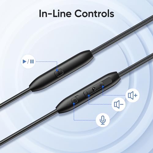 Middle Rabbit S6 Open Ear Earbuds with Mic, Wired Open Ear Headphones for PC Computer Laptop, Over The Ear, Ear Hook, Inline Control, Perfect for Calling, Online Meeting, Call Center, 3.5mm Jack