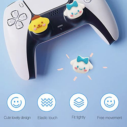PERFECTSIGHT Cute Thumb Grip Caps for Switch 2 2025, PS5, PS4, Xbox Series X/S, Xbox One, Switch PRO Controller, 4PCS Kawaii Soft Skin Rubber 3D Analog Thumbsticks Grips Joystick Cover, Big Ear - color: Big Ear