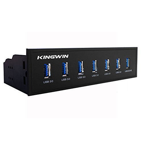 Kingwin Front Panel USB 3.0 Hub 7 Port & One Fast Charging USB 2.1A Charging Port - size: 7 Port USB Hub