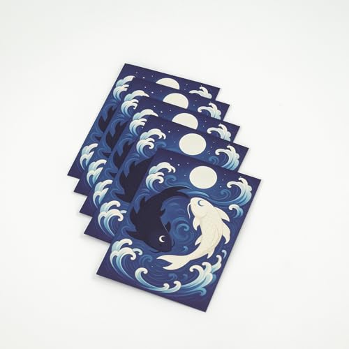 MTG Sleeves by Arcanum Industries, 103 Matte Card Sleeves for Magic The Gathering & TCG - Premium Shuffle Feel & Borderless Art with Black Interior (Spirit Koi)