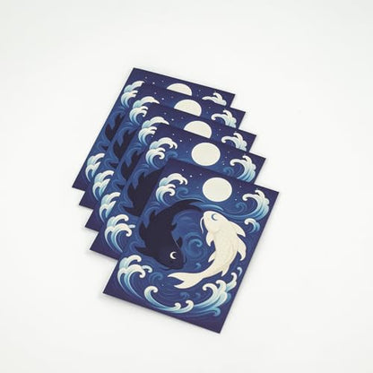 MTG Sleeves by Arcanum Industries, 103 Matte Card Sleeves for Magic The Gathering & TCG - Premium Shuffle Feel & Borderless Art with Black Interior (Spirit Koi)