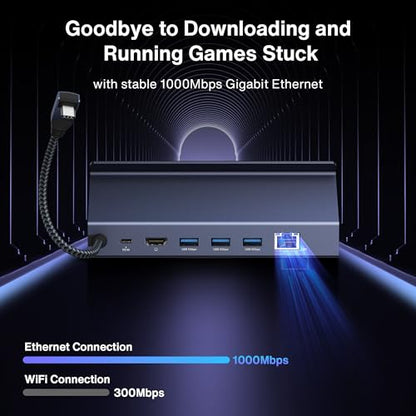 iVANKY Upgraded 10-in-1 Docking Station for Steam Deck OLED/ASUS ROG Ally X | 4K@144Hz Dock for ROG Xbox Ally X(2025)/Lenovo Legion GoS/ MSI Claw, HDMI 2.1, 1Gbps Ethernet, 5*USB-A 3.0, 100W Charge - color: Tarnish