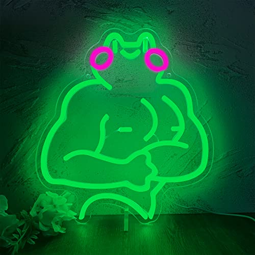 Fitness Frog Neon Sign - LED Muscle Frog Neon Light Sign 11.8x13 Inch Gym Room Wall Art USB Powered Gym Wall Decor Motivational Workout Room Home Office Art Christmas Birthday Gift - style: Muscle Frog