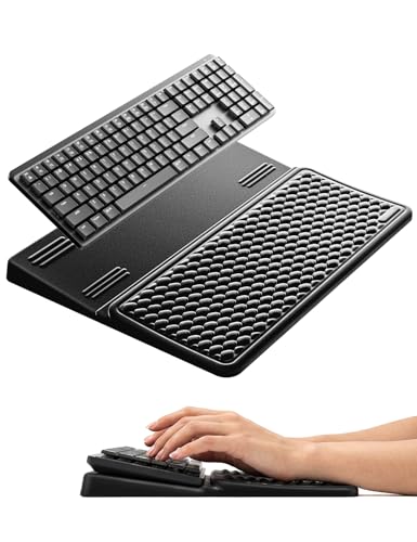 Vaydeer Keyboard Wrist Rest for Computer, Ergonomic Large Keyboard Mat Pad with Wrist Support, Soft Memory Foam Keyboard Stand for Desktop Gaming Home Office Carpal Tunnel Pain Relief - color: Black, size: Large Wide