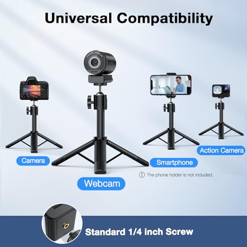 EMEET SmartCam S800-4K Webcam with Tripod for Streaming, Sony 1/2'' Sensor | Supports HDR, PDAF&TOF Dual-autofocus, 1080P@60FPS, Adjustable Heights with 360° Swivel Head, Perfect for Live Streaming - style: S800 1/2" Sensor with Tripod
