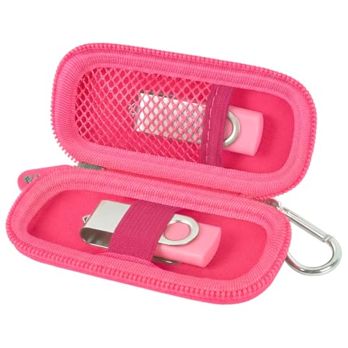 USB Flash Drive Case, SD Card Holder Compatible with Thumb Drive, Memory Cards, SDXC SDHC Storage Bag, Electronic Accessories Organizer for SanDisk for Samsung for Inland (Rose Red) - color: Rose Red
