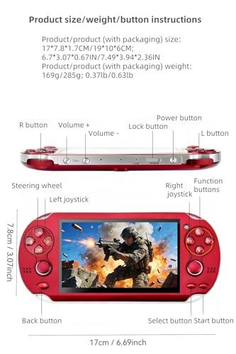 Handheld Retro Game Console, 4.3-inch HD Screen, Dual Joysticks, Built-in Classic Games, Portable Handheld, TV Output, Video Playback, Gaming Save Function, The Ideal Gift