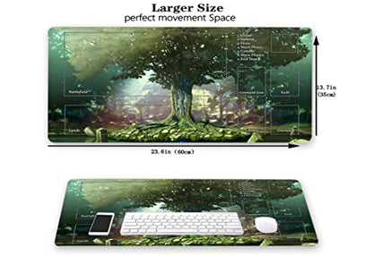 MTG Playmat, Game Play Mat for MTG TCG 24 x 14 inches Trading Card Inked Game Playmats with Storage Bag Smooth Rubber Surface Battle - color: Playmat 4